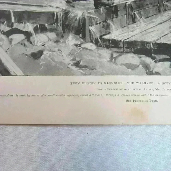 Art Print Canada Gold Mining Euston Klondike Washup Bonanza Creek Antique 1898 - Picture 5 of 10